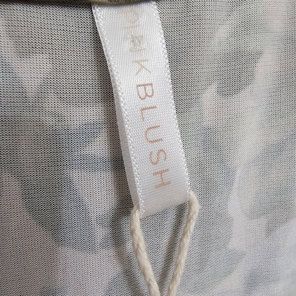 Nwt Pink Blush Blush Pink w/Peach,Lav/White Floral 3/4 Sleeve Jersey Maxidress - Picture 3 of 16